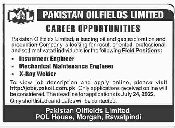 Pakistan Oilfields Ltd Jobs 2022 | POL Careers Opportunities