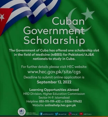 HEC Cuba Government Scholarships 2022-23 For MBBS Degrees