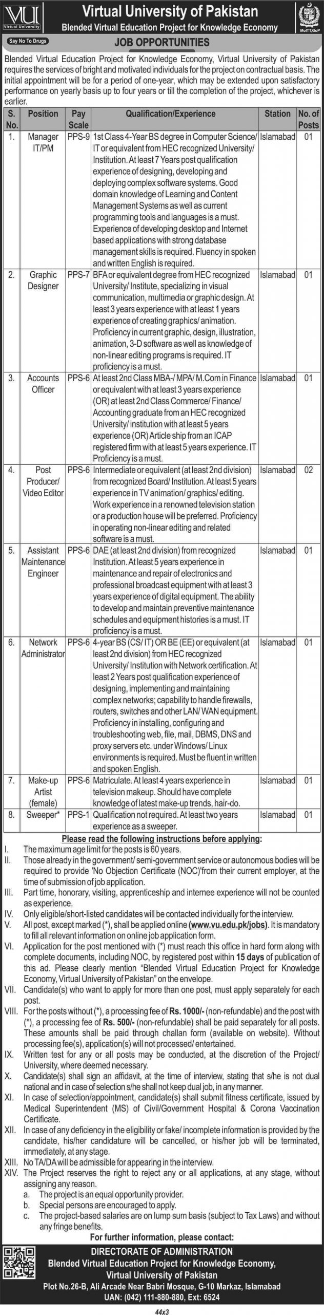 Virtual University Latest Jobs 2022 | Virtual University Career Opportunities