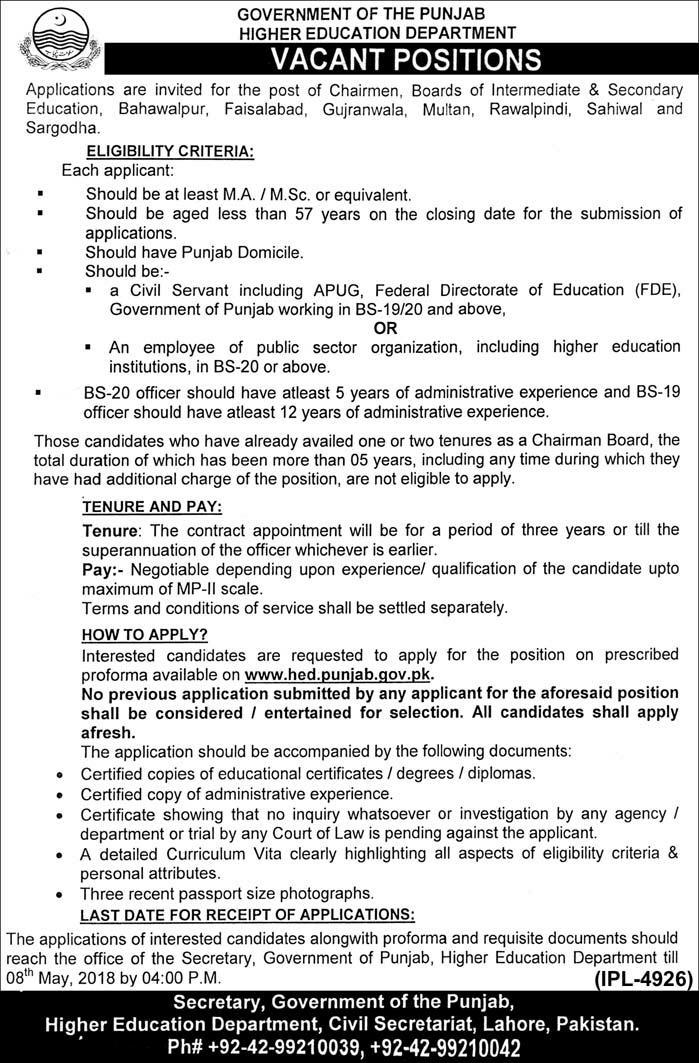 Education Department Jobs 2022 in Punjab for IT Professionals