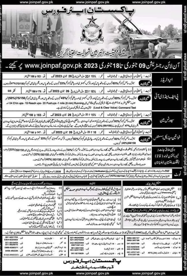 Pakistan Air Force Jobs 2023 | Join PAF as Airmen