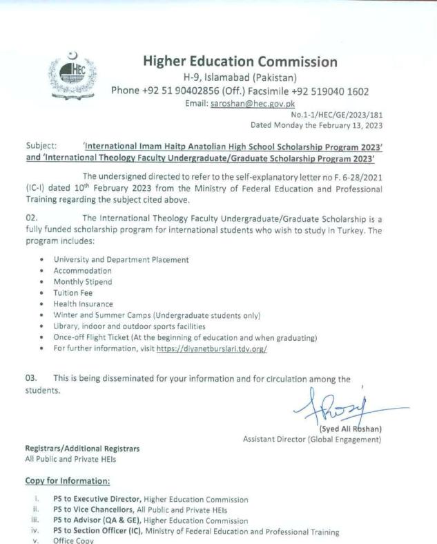 Turkey Diyanet Islamic Studies Scholarship 2023