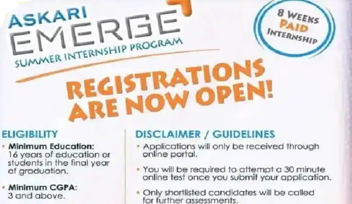 Askari Bank Summer Internship Program 2023 for Young Pakistanis