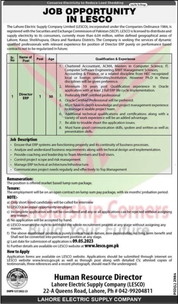 WAPDA LESCO New Jobs 2023 | LESCO OTS Careers 2023