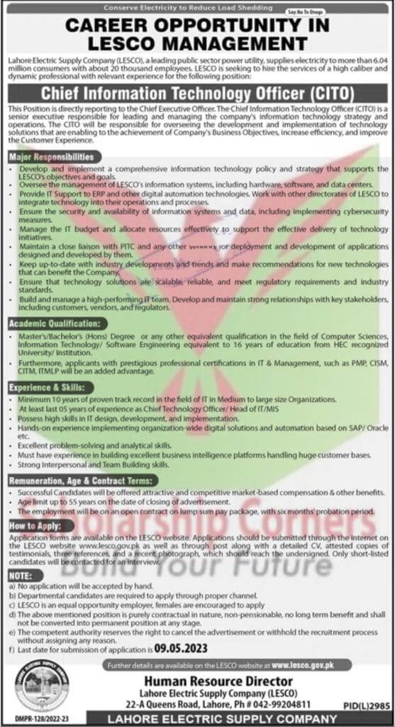 WAPDA LESCO New Jobs 2023 | LESCO OTS Careers 2023