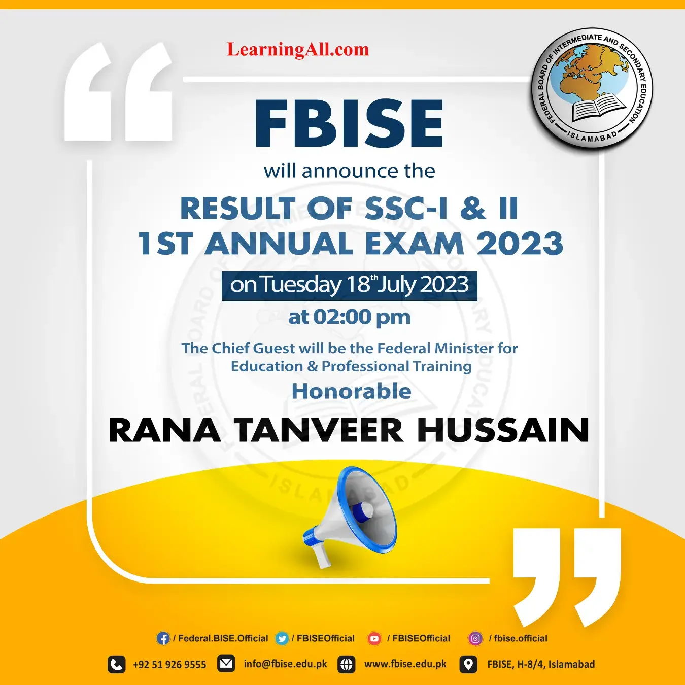 Check 9th Class result 2023 Federal Board | FBISE 9TH RESULT 2023