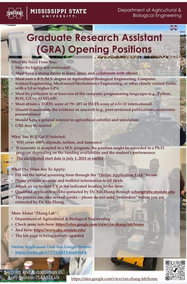 Mississippi State University Graduate Research Assistant job 2024 in US