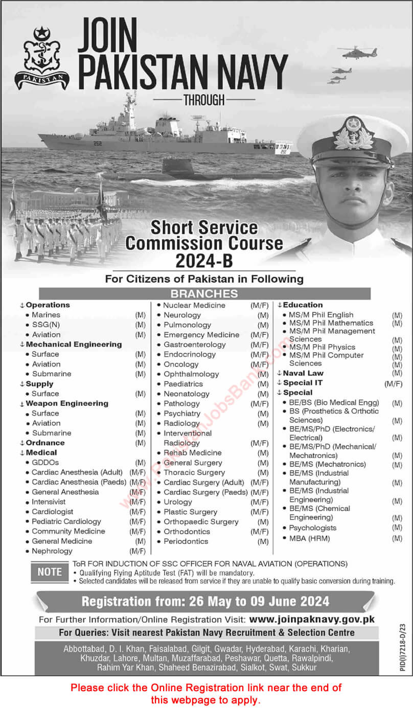 Pakistan Navy Jobs 2024 | Short Service Commission Course 2024-B