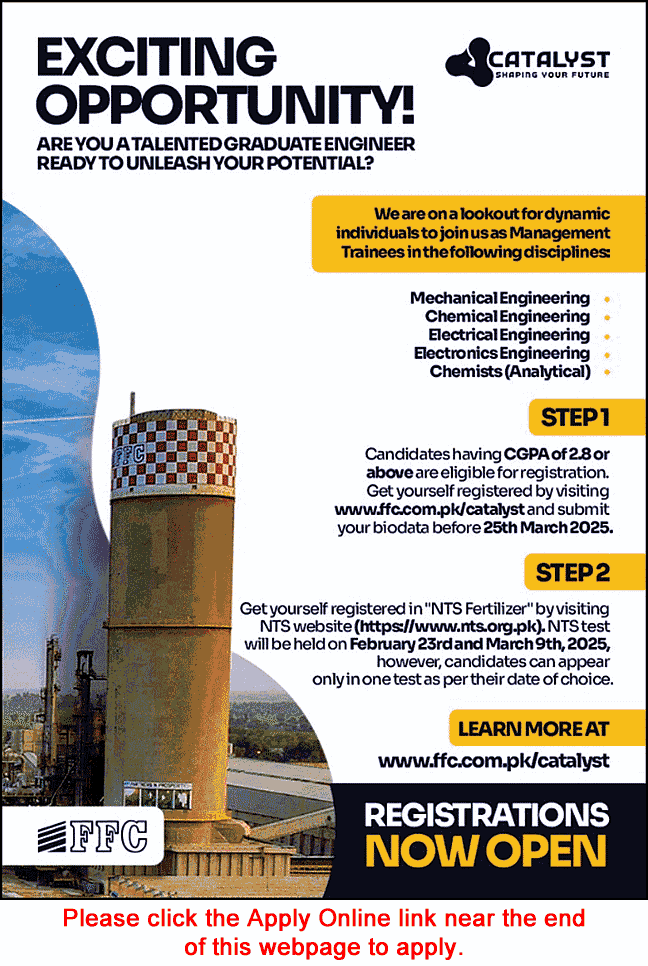 Fauji Fertilizer Company Management Trainee Jobs 2025
